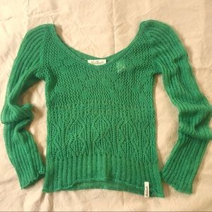Kelly green sheer knit sweater killah sixty